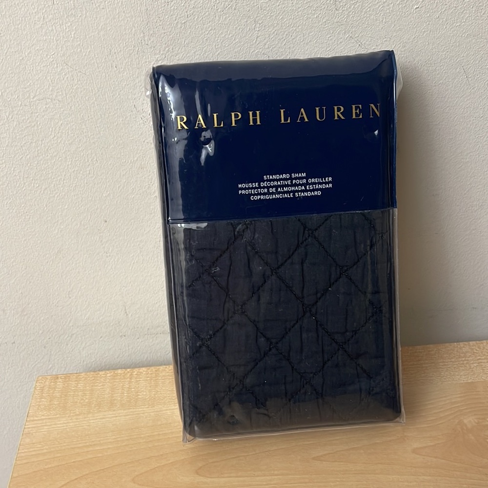 Ralph Lauren Journey’s End Tait Navy Quilted Diamond Pattern Euro Sham